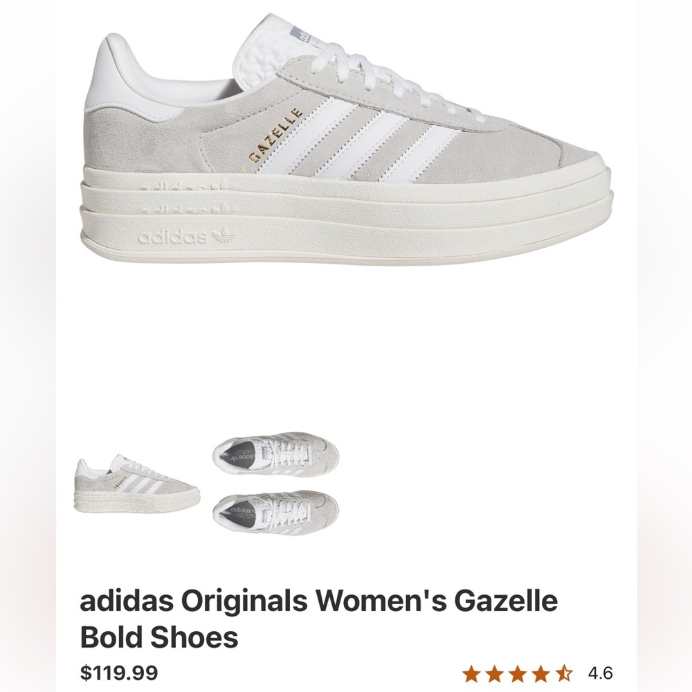 Adidas Originals Gazelle Bold Sneakers,
Size 7.5